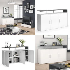Sideboard "Amato" Weiß/Anthrazit 160 X 91.6 Cm Vicco 17 Sideboard "Amato" Weiß/Anthrazit 160 X 91.6 Cm Vicco -Vicco m1767 08 ol