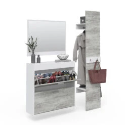 Garderobe "SanRemo" Beton/Weiß X Cm 3 Teile Vicco -Vicco m1786 07 ol