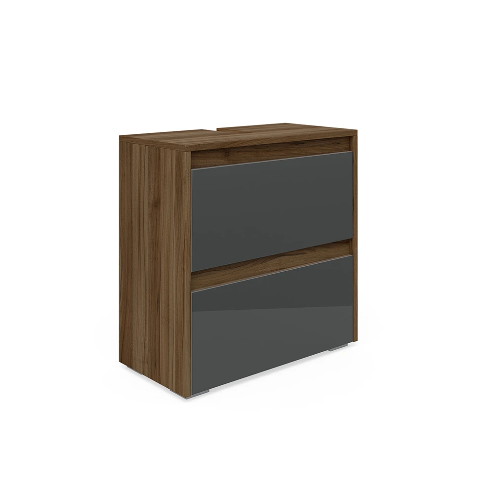 Waschtischunterschrank „Majest" Nussbraun/Anthrazit Hochglanz Vicco 3 Waschtischunterschrank „Majest" Nussbraun/Anthrazit Hochglanz Vicco