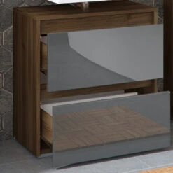 Waschtischunterschrank „Majest" Nussbraun/Anthrazit Hochglanz Vicco 14 Waschtischunterschrank „Majest" Nussbraun/Anthrazit Hochglanz Vicco -Vicco m1800 05 ol