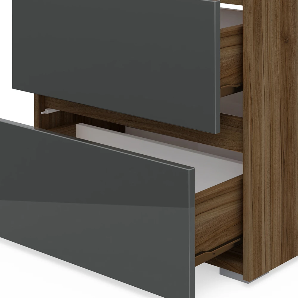 Waschtischunterschrank „Majest" Nussbraun/Anthrazit Hochglanz Vicco 8 Waschtischunterschrank „Majest" Nussbraun/Anthrazit Hochglanz Vicco – Bild 6