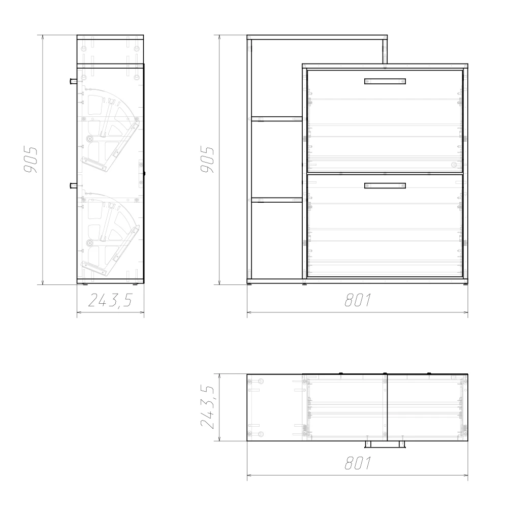 Schuhkipper "Orlando" Weiß 80 X 90 Cm Vicco 5 Schuhkipper "Orlando" Weiß 80 X 90 Cm Vicco – Bild 3