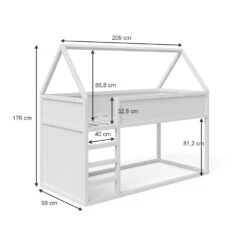 Etagenbett "Pinocchio" Weiß 90x200 Cm Mit Matratze Vitalispa -Vicco m1817 m 03 ol