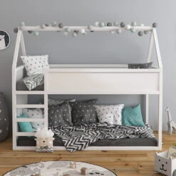 Etagenbett "Pinocchio" Weiß 90x200 Cm Mit Matratze Vitalispa -Vicco m1817 m 05 ol