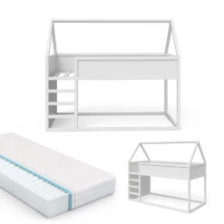 Etagenbett "Pinocchio" Weiß 90x200 Cm Mit Matratze Vitalispa -Vicco m1817 m 07 ol