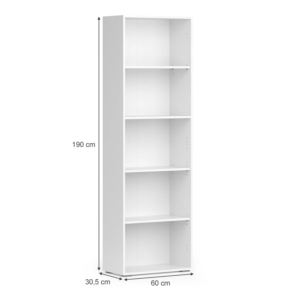 Bücherregal "Easy" Weiß 60 X 190 Cm XXL Vicco 5 Bücherregal "Easy" Weiß 60 X 190 Cm XXL Vicco – Bild 3