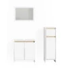 Badmöbel Set "Emma" Weiß/Sonoma 3 Teile, Mit Midischrank Vicco