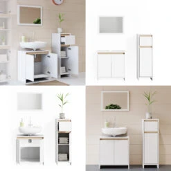 Badmöbel Set "Emma" Weiß/Sonoma 3 Teile, Mit Midischrank Vicco 17 Badmöbel Set "Emma" Weiß/Sonoma 3 Teile, Mit Midischrank Vicco -Vicco m1858 08 ol