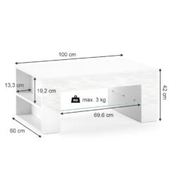 Couchtisch "Stelios" Weiß Hochglanz 100 X 42 Cm Vicco 12 Couchtisch "Stelios" Weiß Hochglanz 100 X 42 Cm Vicco -Vicco m1928 03 ol