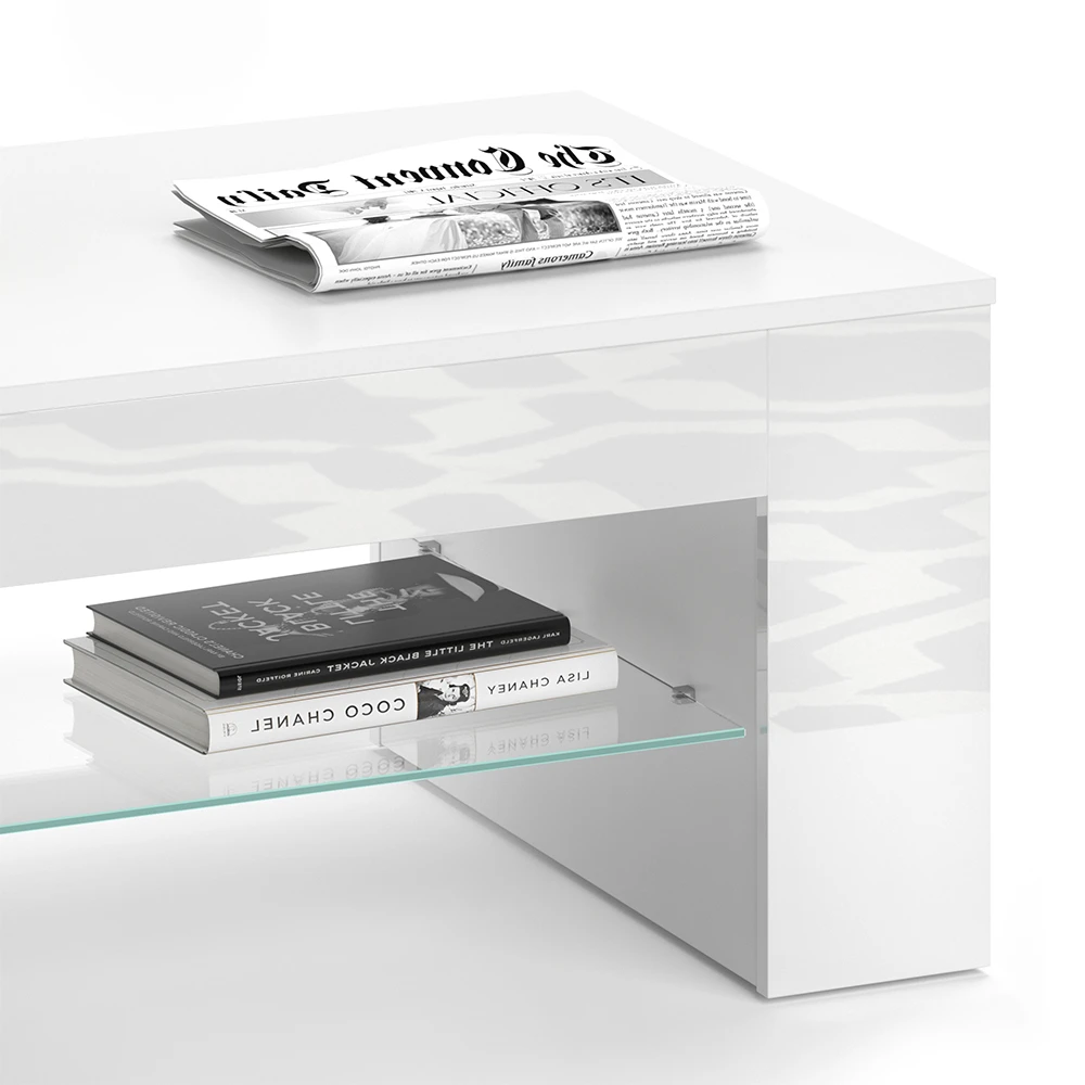 Couchtisch "Stelios" Weiß Hochglanz 100 X 42 Cm Vicco 8 Couchtisch "Stelios" Weiß Hochglanz 100 X 42 Cm Vicco – Bild 6