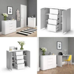 Sideboard "Leon" Weiß 100 X 84 Cm Vicco -Vicco m1943 08 ol