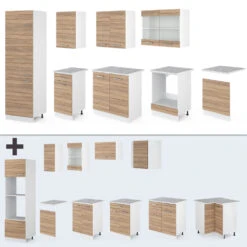 Küchenzeile "R-Line" Sonoma/Weiß 300 Cm Ohne Arbeitsplatte Vicco 14 Küchenzeile "R-Line" Sonoma/Weiß 300 Cm Ohne Arbeitsplatte Vicco -Vicco m1992 1993 06 ol