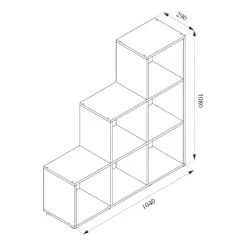 Treppenregal Schwarz 105 X 107.5 Cm Vicco -Vicco m2056 03 ol