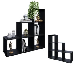 Treppenregal Schwarz 105 X 107.5 Cm Vicco -Vicco m2056 07 ol