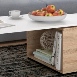 Couchtisch "Leo" Sonoma/Weiß 154 X 38 Cm Vicco -Vicco m2070 05 ol