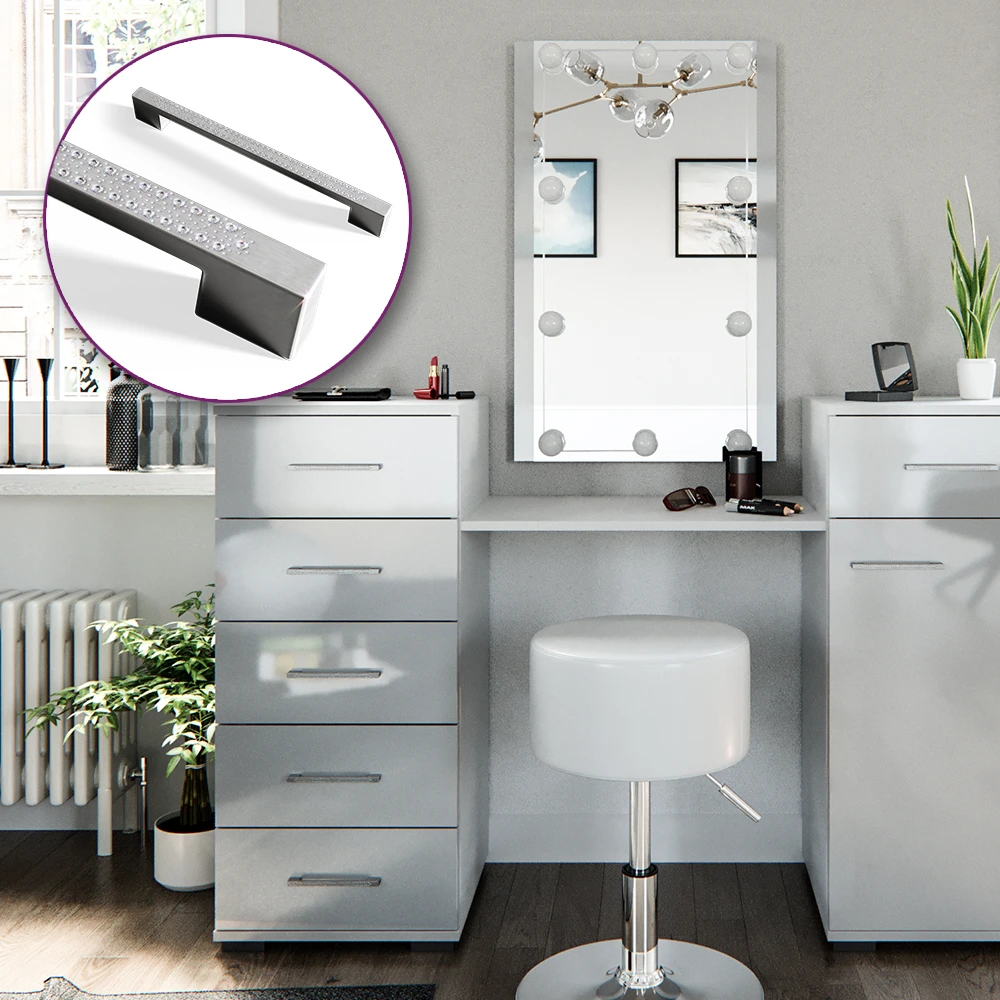 Schminktisch "Zoe" Weiß 140 Cm Mit LED Beleuchtung Und Hocker Vicco 7 Schminktisch "Zoe" Weiß 140 Cm Mit LED Beleuchtung Und Hocker Vicco – Bild 5