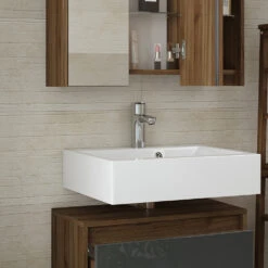 Badmöbelset "Majest" Nussbraun/Anthrazit Hochglanz 2er Set Vicco -Vicco m2112 05 ol