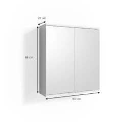Bad Spiegelschrank "Roy" Weiß 60 X 68 Cm Vicco -Vicco m2151 03 ol