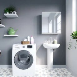 Bad Spiegelschrank "Roy" Weiß 60 X 68 Cm Vicco -Vicco m2151 04 ol