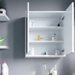 Bad Spiegelschrank "Roy" Weiß 60 X 68 Cm Vicco -Vicco m2151 05 ol