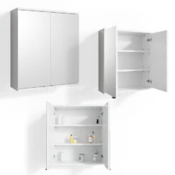 Bad Spiegelschrank "Roy" Weiß 60 X 68 Cm Vicco -Vicco m2151 07 ol