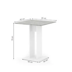 Esstisch "Ewert" Beton/Weiß 65 X 65 Cm Vicco -Vicco m2172 03 ol