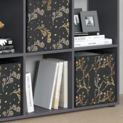 Raumteiler "Nove" Schwarz 104 X 108 Cm Mit 4 Faltboxen Opt.2 Vicco -Vicco m2190 fb4678 05 ol