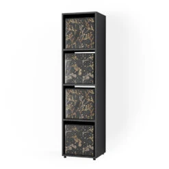 Raumteiler "Ludus" Schwarz 142.5 X 36.2 Cm Mit 2 Faltboxen Opt.2 Vicco