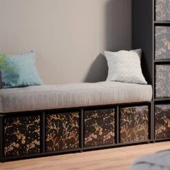 Raumteiler "Ludus" Schwarz 142.5 X 36.2 Cm Mit 2 Faltboxen Opt.2 Vicco -Vicco m2191 fb4678 05 ol