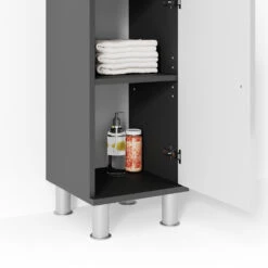 Midischrank "Fynn" Anthrazit/Weiß Hochglanz 30 X 95 Cm Vicco -Vicco m2193 06 ol