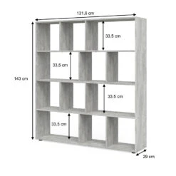 Raumteiler "Pilar" Beton 131.6 X 143 Cm Vicco -Vicco m2202 03 ol