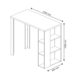 Bartisch "Noel" Schwarz 120 X 60 Cm Vicco -Vicco m2209 03 ol