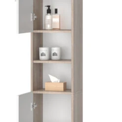 Badschrank "Luis" Sonoma/Weiß 32 X 190 Cm Vicco -Vicco m2217 05 ol