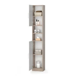 Badschrank "Luis" Sonoma/Weiß 32 X 190 Cm Vicco -Vicco m2217 07 ol