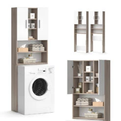 Waschmaschinenschrank "Luis" Sonoma/Weiß 190 X 64 Cm Vicco -Vicco m2219 07 ol