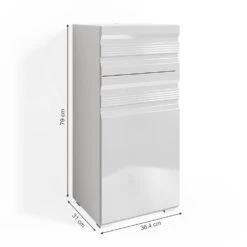Midischrank "Freddy" Weiß Hochglanz 36 X 79 Cm Vicco -Vicco m2299 03 ol