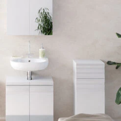 Midischrank "Freddy" Weiß Hochglanz 36 X 79 Cm Vicco -Vicco m2299 04 ol