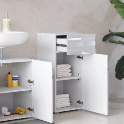 Midischrank "Freddy" Weiß Hochglanz 36 X 79 Cm Vicco -Vicco m2299 05 ol