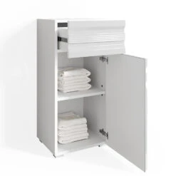 Midischrank "Freddy" Weiß Hochglanz 36 X 79 Cm Vicco -Vicco m2299 08 ol