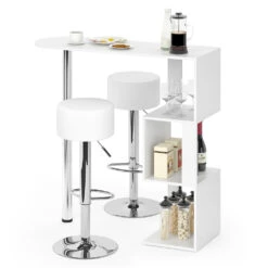 Bartisch-Set "Vincent" Weiß 113 X 40 Cm Mit 2 Barhockern Vicco -Vicco m2312 hw 07 ol