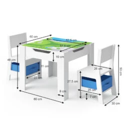 Kindersitzgruppe "Stella" Weiß/Blau Vicco -Vicco m2366 03 ol