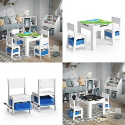 Kindersitzgruppe "Stella" Weiß/Blau Vicco -Vicco m2366 08 ol