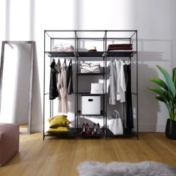 DIY Kleiderschrank XXL 150 X 175 X 45 Cm Schwarz Vicco -Vicco m2373 04 ol