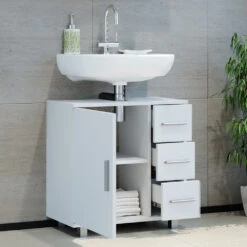 Waschbeckenunterschrank "Ilias" Weiß 60 X 60.8 Cm Vicco -Vicco m2385 05 ol