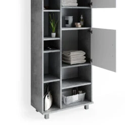 Badschrank "Ilias" Beton/Weiß 60 X 190 Cm Vicco 14 Badschrank "Ilias" Beton/Weiß 60 X 190 Cm Vicco -Vicco m2389 06 ol