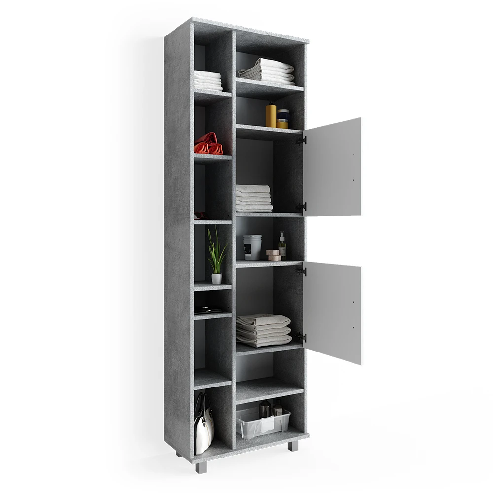 Badschrank "Ilias" Beton/Weiß 60 X 190 Cm Vicco 9 Badschrank "Ilias" Beton/Weiß 60 X 190 Cm Vicco – Bild 7