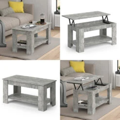 Couchtisch "Lorenz" Beton 100 X 50 Cm Mit Liftfunktion Vicco -Vicco m2428 08 ol