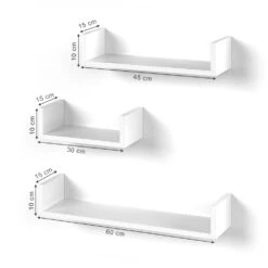 Wandregal Weiß 60 X 10 Cm 3er Set Vicco -Vicco m2471 03 ol