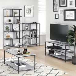 Couchtisch "Fyrk" Beton/Schwarz 108 X 52 Cm Vicco 12 Couchtisch "Fyrk" Beton/Schwarz 108 X 52 Cm Vicco -Vicco m2509 04 ol