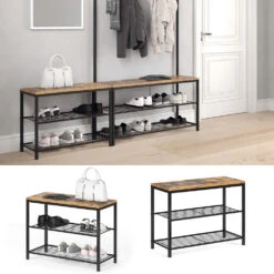 Schuhbank "Fyrk" Eiche Rustikal/Schwarz 70 X 51.5 Cm Vicco 10 Schuhbank "Fyrk" Eiche Rustikal/Schwarz 70 X 51.5 Cm Vicco -Vicco m2512 02 ol